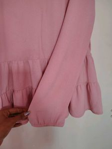 Pink Tiered Long Sleeve Top