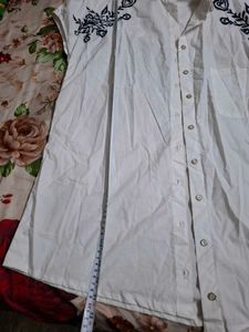 White Embroidered Tunic Top