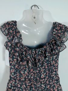 Charcoal Black Printed Dress (Women's)