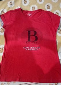 Red "Believe" Graphic T-Shirt