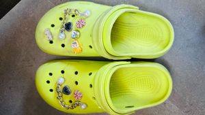 Lime Green Crocs with Charms