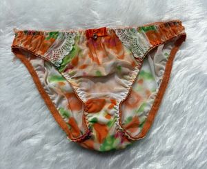 Floral Print Sheer Bikini Briefs