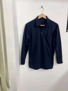 Men's Long Sleeve Navy Polo Shirt