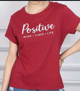 Red "Positive Mind Vibes Life" T-Shirt