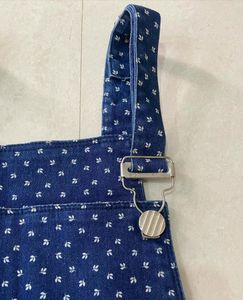 Denim Blue Dungarees with Star Pattern