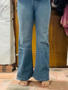 Wide Leg Light Wash Denim Jeans