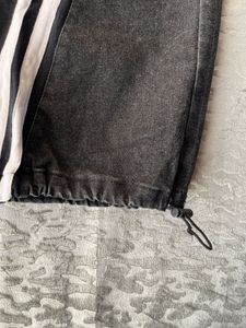 Striped Black half denim Joggers