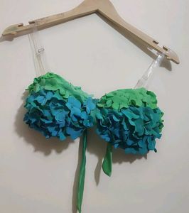 Multi Unique Floral Bikini Top For 36 Bust