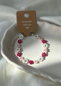 Handmade Beaded Flower Bracelet