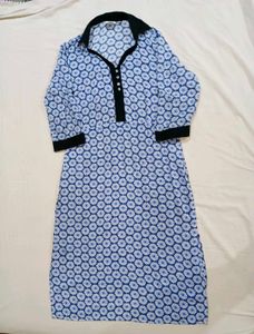 Floral Print Collar Kurta