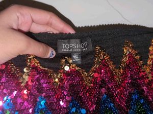 Topshop Party Sequin Embellished Top