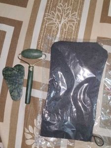 Jade Roller, Gua Sha, Exfoliating Glove, Massage C