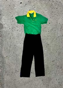 Green Polo Shirt & Black Pants Set
