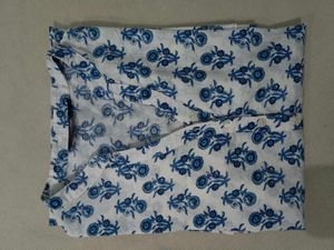 Blue Floral Print Top