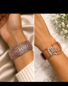 Elegant Rose Gold Crystal Bracelet Set ✨