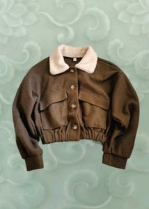 cutesy fall Brown Bomber Jacket