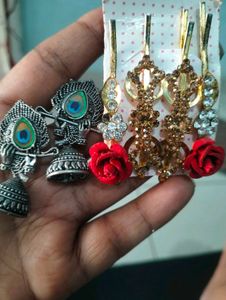 Diwali damaka 🎇 Jhumka Earrings with White Stone