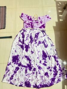 Vibrant Purple Tie-Dye Skirt