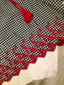 Checkered Embroidered top