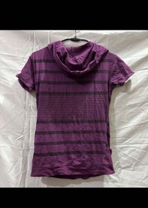 🌸Striped Purple Hooded Cardigan
