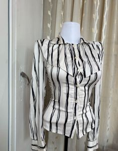 Chic Striped Button-Up Blouse