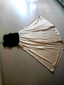 Embroidered Black &amp; Cream Maxi Gown