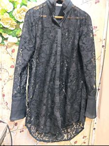 Womens Black Lace Shirt [Vintage Look]