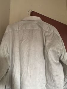 Men's White Textured Dress Shirt
