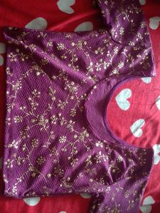 Elegant Purple Embroidered Blouse