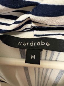 Striped Short-Sleeve V-Neck Top