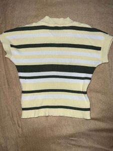 Striped Knit crop Top