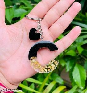 Initial 'G' Resin Keychain