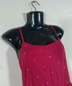 Rose pink schiffli midi dress