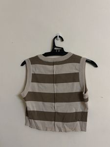 Striped Sleeveless Knit Top
