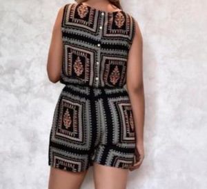 Patterned Sleeveless Jumpsuit