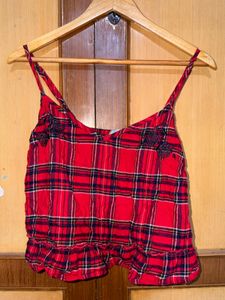 New Look Red Plaid Cami Top