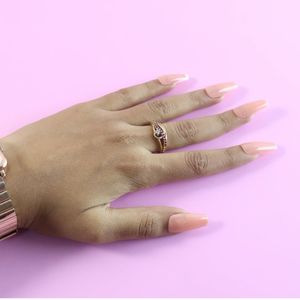 Stylish Nude Press-On Nails Set - pack of 10
