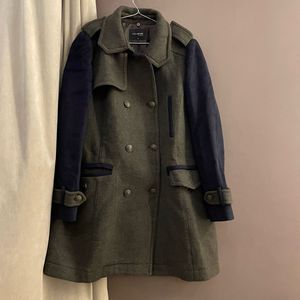 Stylish Wool Blend Double-Breasted Coat