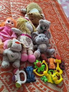 Assorted Plush Toys and Baby Rattles