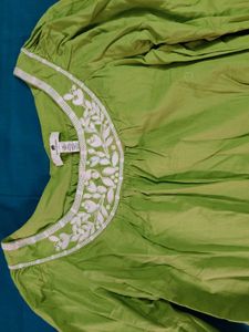 New Green Colour Cotton Short Kurti