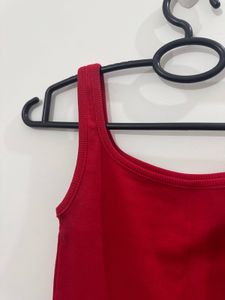 Trendy Red Tank Top, Free Size