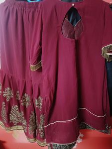 Elegant Maroon Embroidered Kurta Set