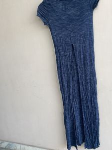 Blue Textured Maxi Dress