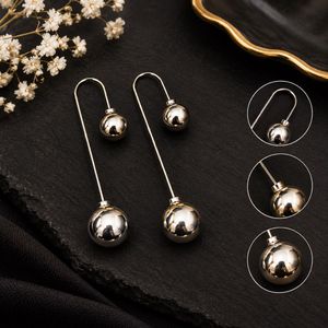 Elegant Silver Ball Drop Earrings