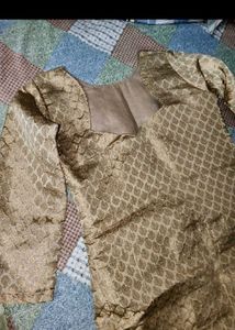 Elegant Golden Brocade Kurta