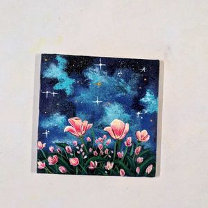 Mini Starry Night Floral Painting