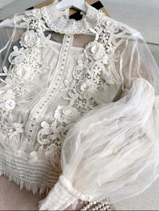 White Floral Lace Blouse