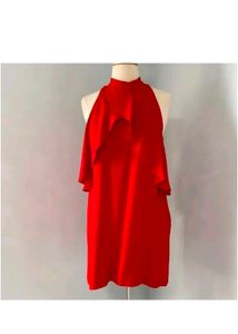 Zara Red Halter Dress Size-S