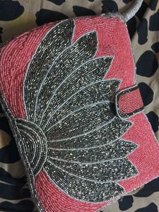 Beaded Flower Clutch Bag