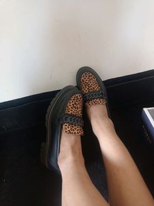 Leopard Print Chain Loafers